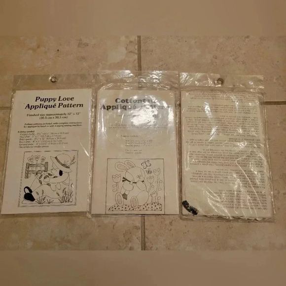 Vintage Applique Patterns Puppy Love Flower Girl Quilts - Picture 5 of 5